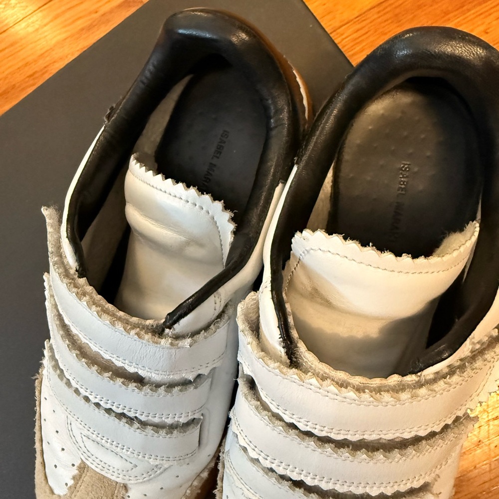 Isabel Marant womens Cream and Black Sneakers